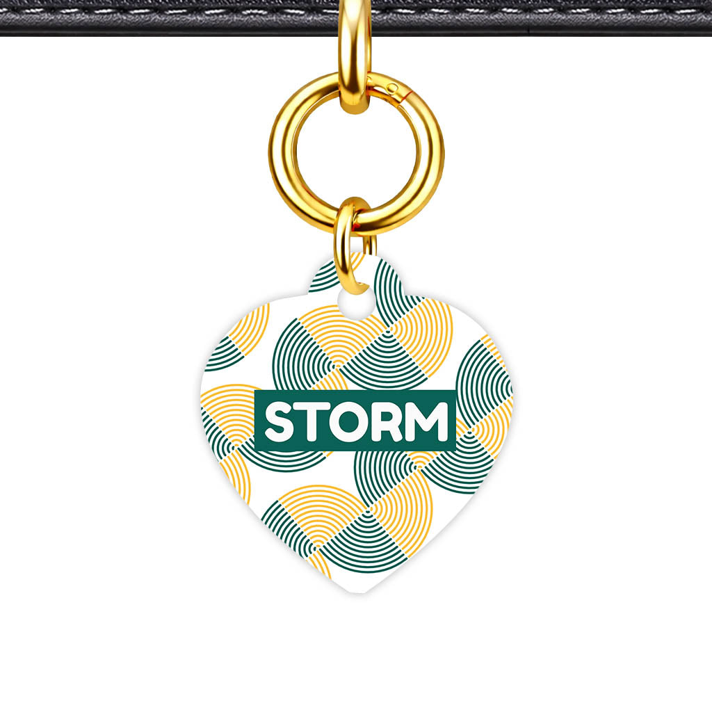 Patterns Dog Tag Gold QR Smart Vol 6 | 5 Designs | Heart Bone Circle | Pet ID Tag - Qr Smart Id Unique Green Gold Qr Smart Pet Id Dog Tag And Cat Tag Pattern 0101