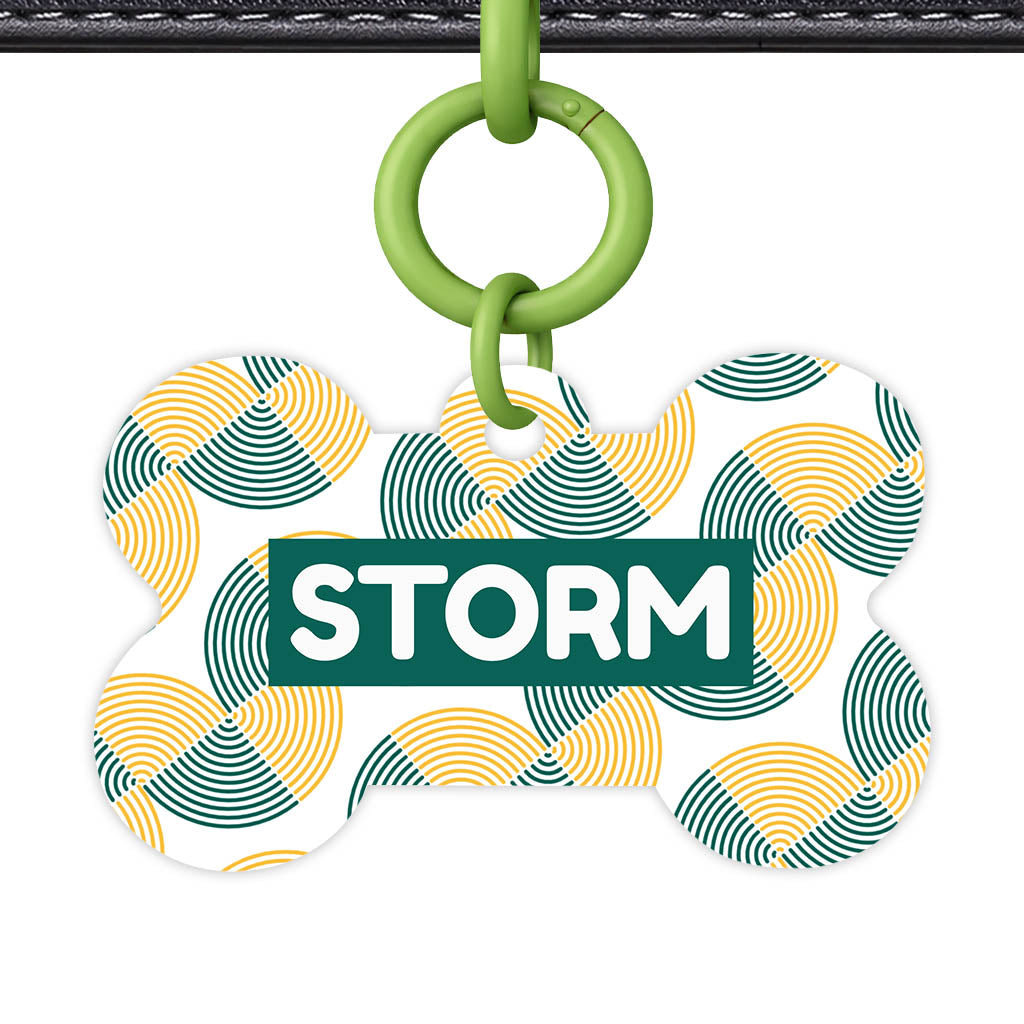 Green Gold QR Smart Pet Id Tag Tag (Dog Tag & Cat Tag)