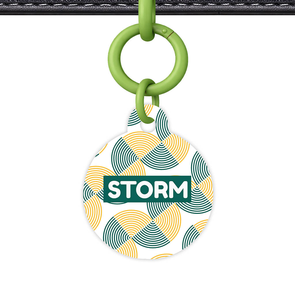 Green Gold QR Smart Pet Id Tag Tag (Dog Tag & Cat Tag)