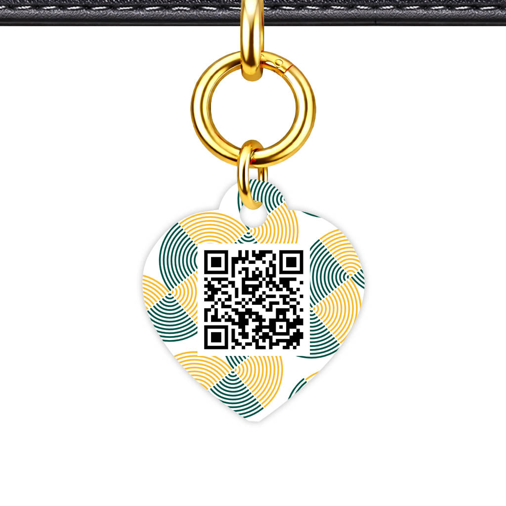 Green Gold QR Smart Pet Id Tag Tag (Dog Tag & Cat Tag)