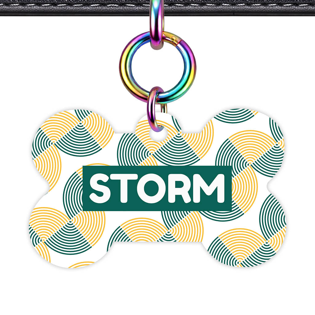 Green Gold QR Smart Pet Id Tag Tag (Dog Tag & Cat Tag)