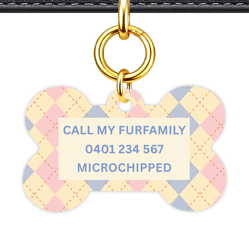 Pink Tweedy Diamonds Classic Pet ID Tag (Dog Tag & Cat Tag)