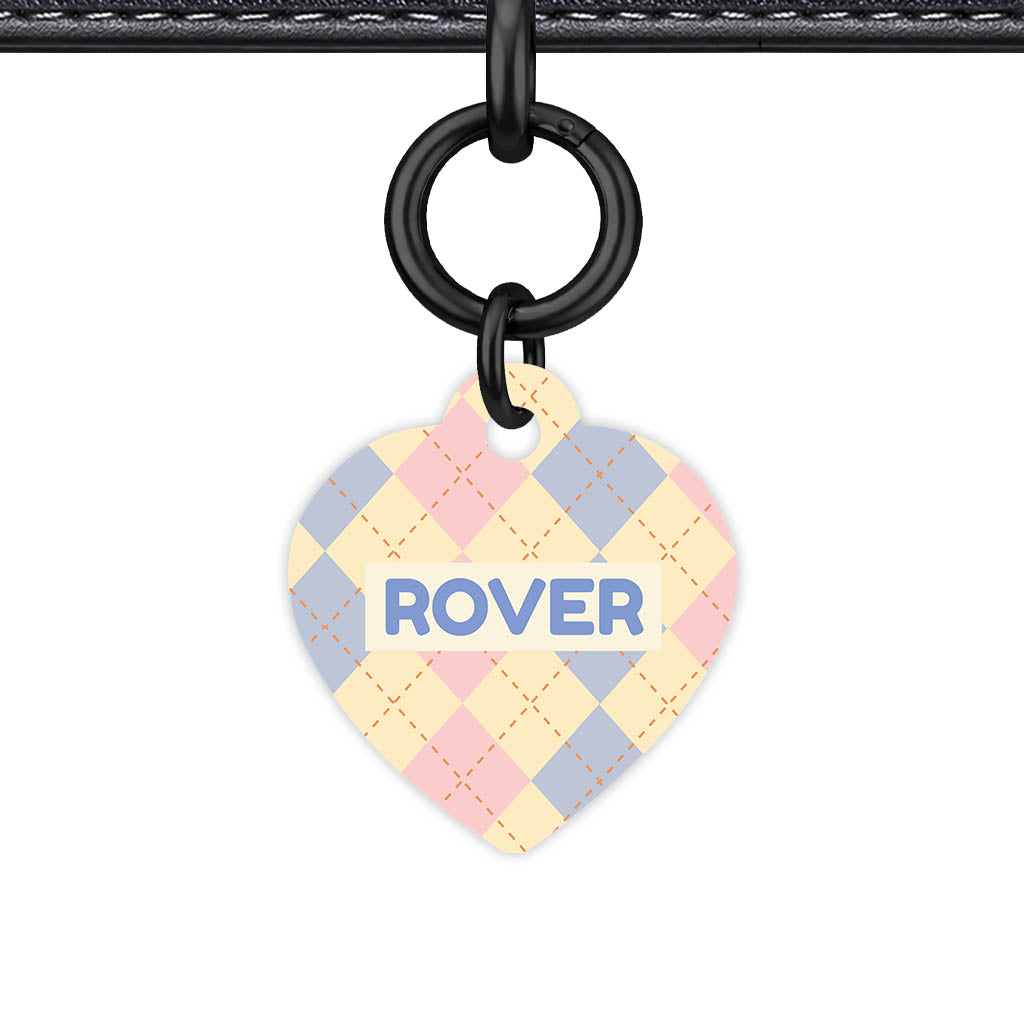 Pink Tweedy Diamonds QR Smart Pet Id Tag Tag (Dog Tag & Cat Tag)