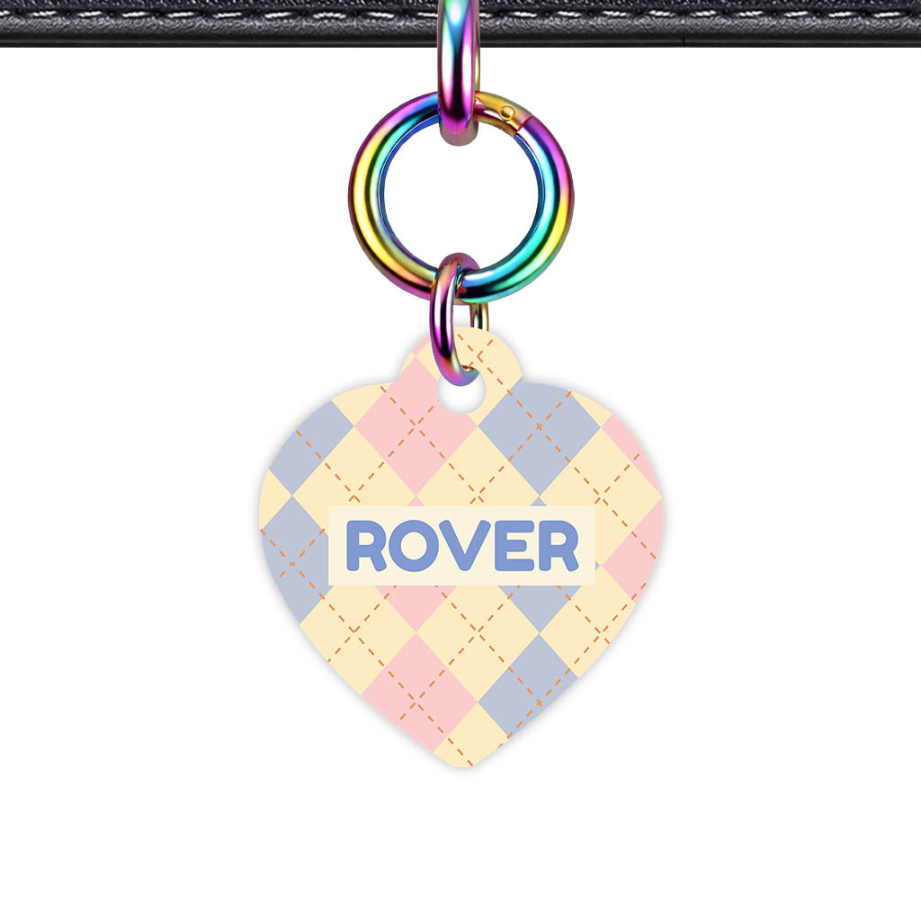 Pink Tweedy Diamonds QR Smart Pet Id Tag Tag (Dog Tag & Cat Tag)