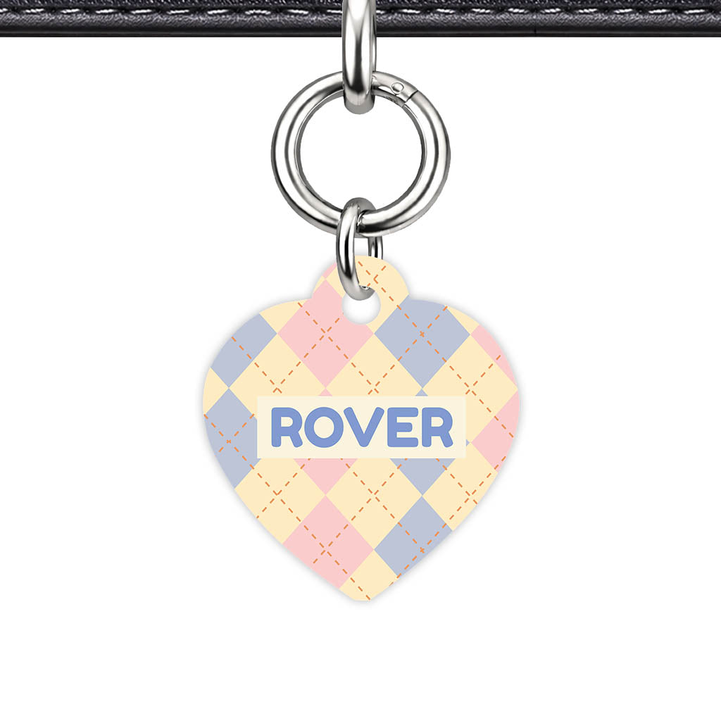 Pink Tweedy Diamonds QR Smart Pet Id Tag Tag (Dog Tag & Cat Tag)