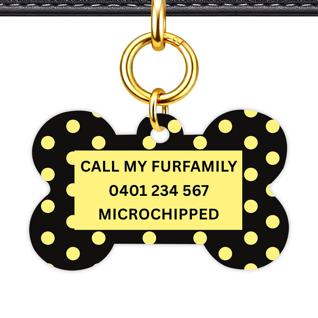 Yellow Black Polka Classic Pet ID Tag (Dog Tag & Cat Tag)