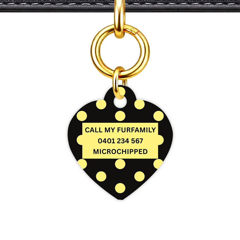 Yellow Black Polka Classic Pet ID Tag (Dog Tag & Cat Tag)