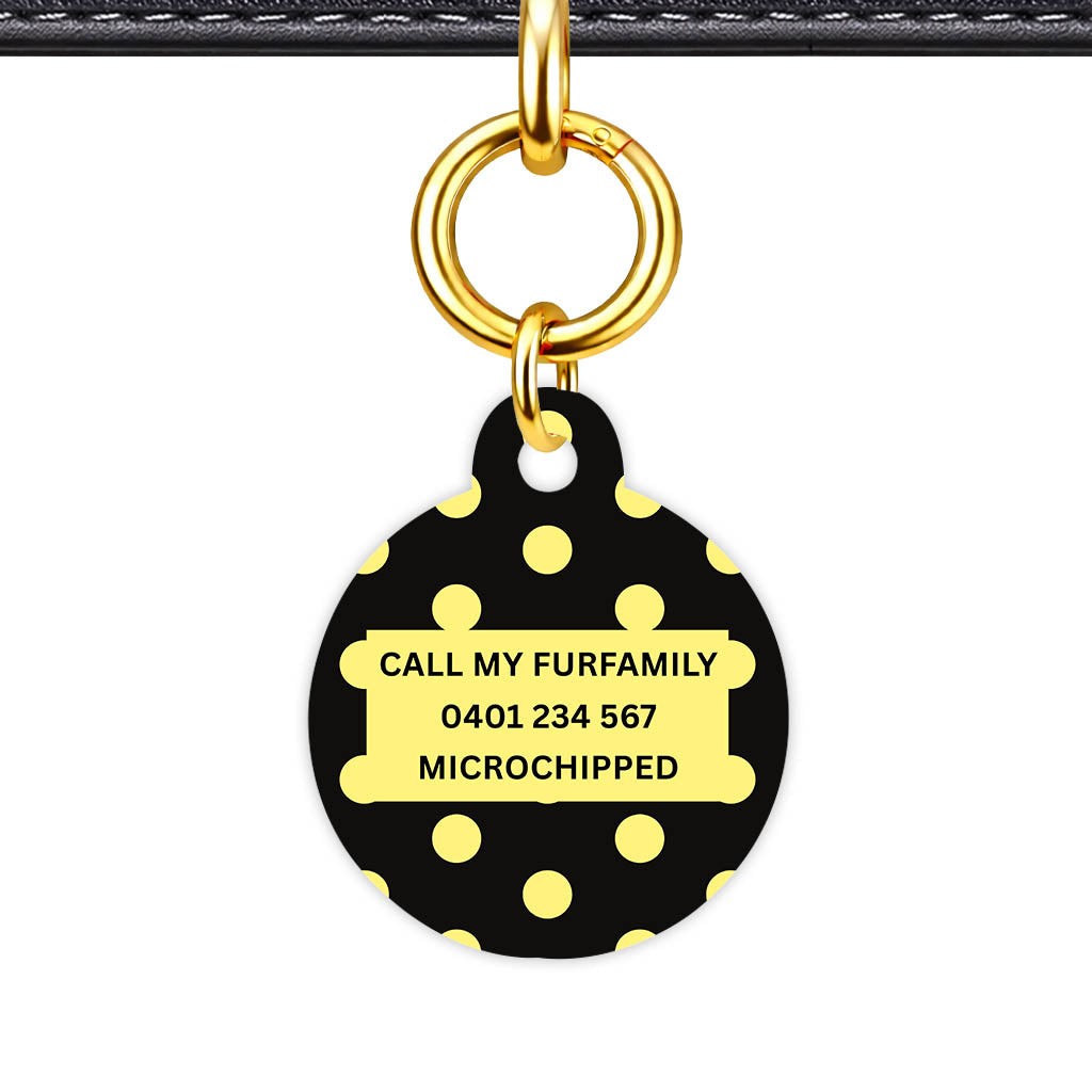 Yellow Black Polka Classic Pet ID Tag (Dog Tag & Cat Tag)