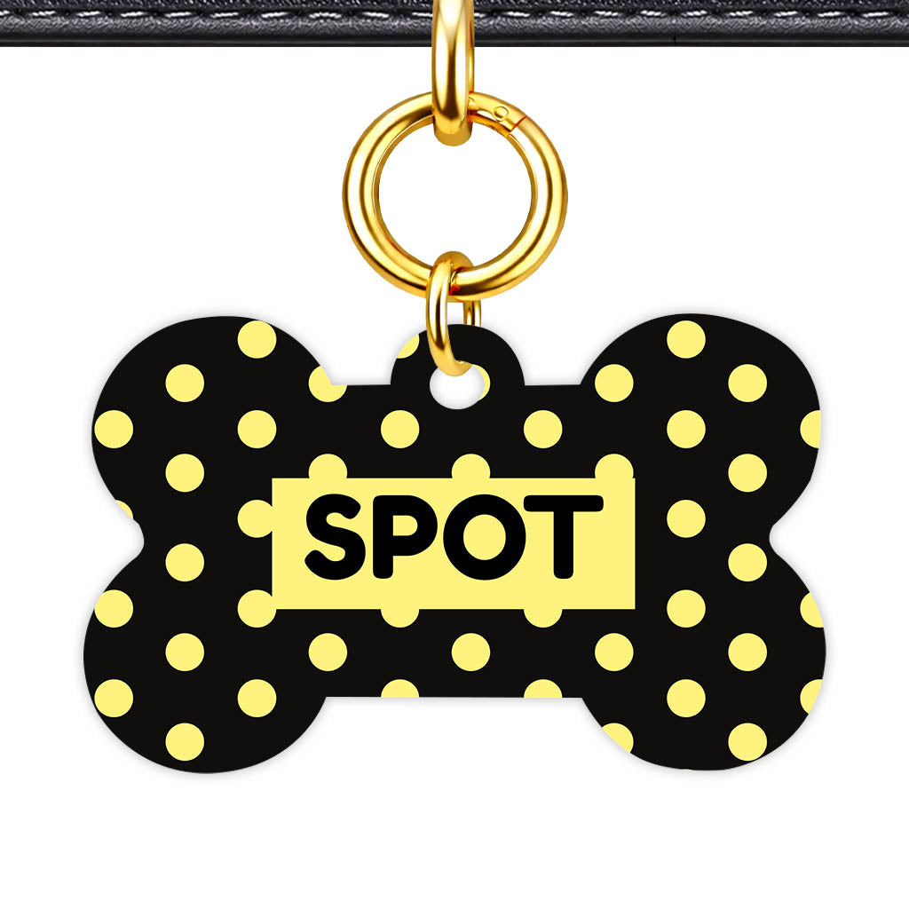 Yellow Black Polka Classic Pet ID Tag (Dog Tag & Cat Tag)