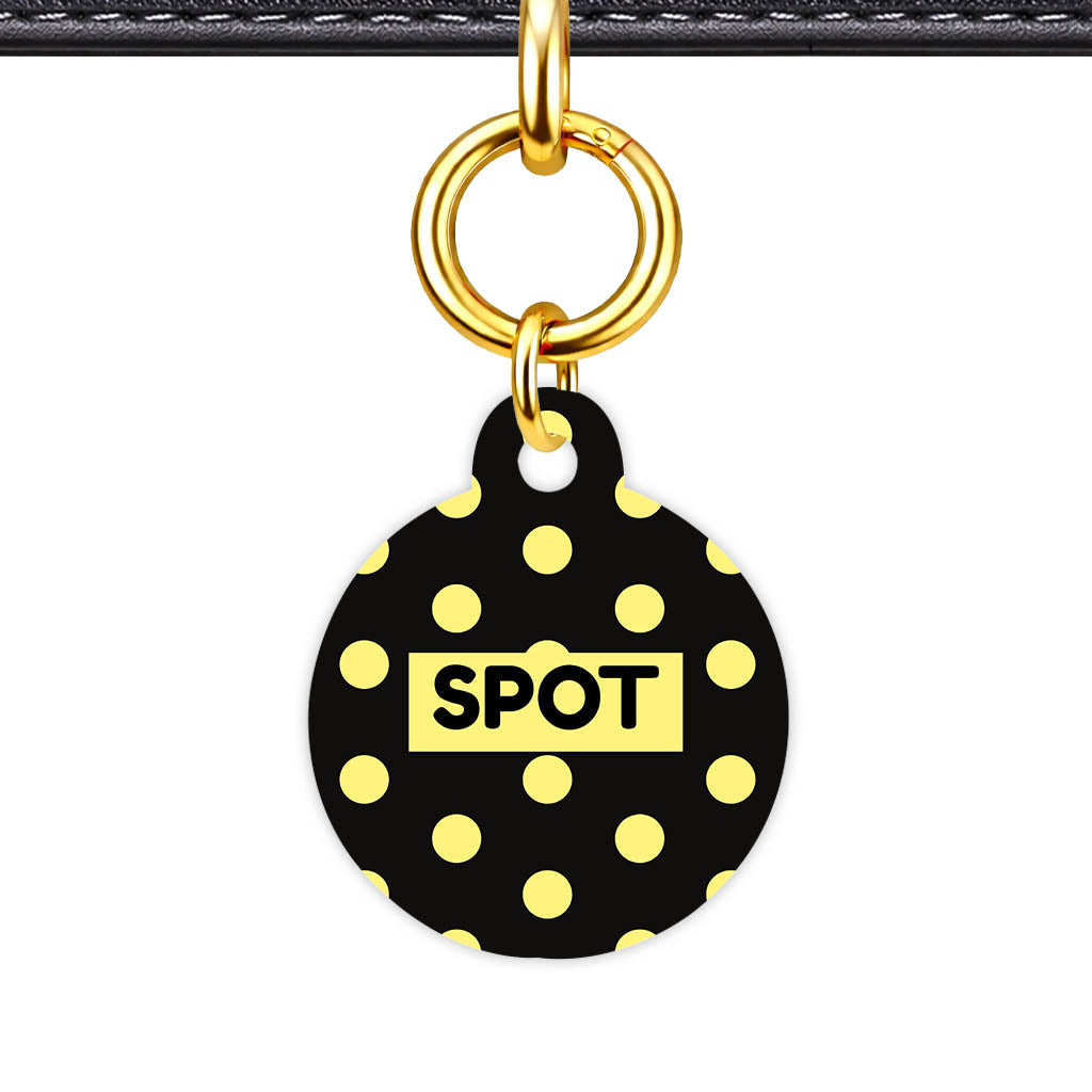 Yellow Black Polka Classic Pet ID Tag (Dog Tag & Cat Tag)