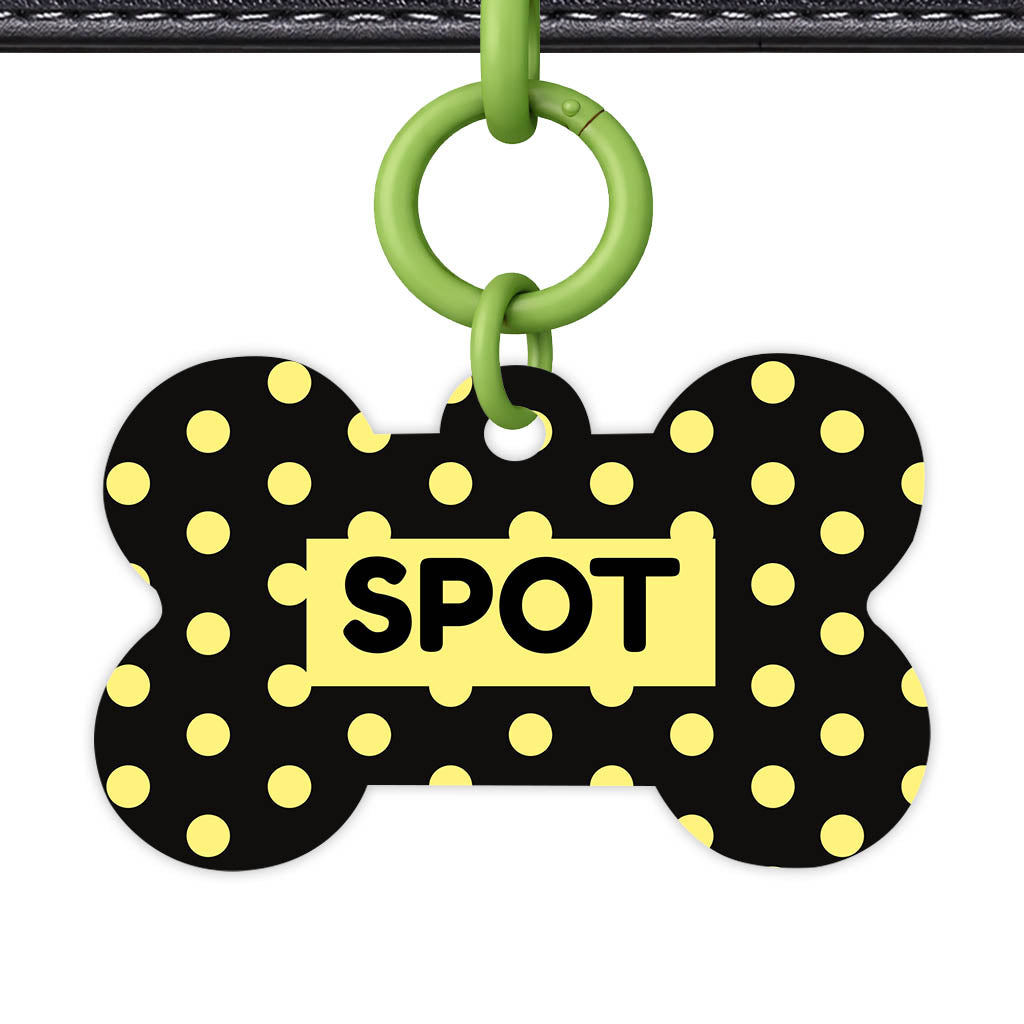 Yellow Black Polka Classic Pet ID Tag (Dog Tag & Cat Tag)