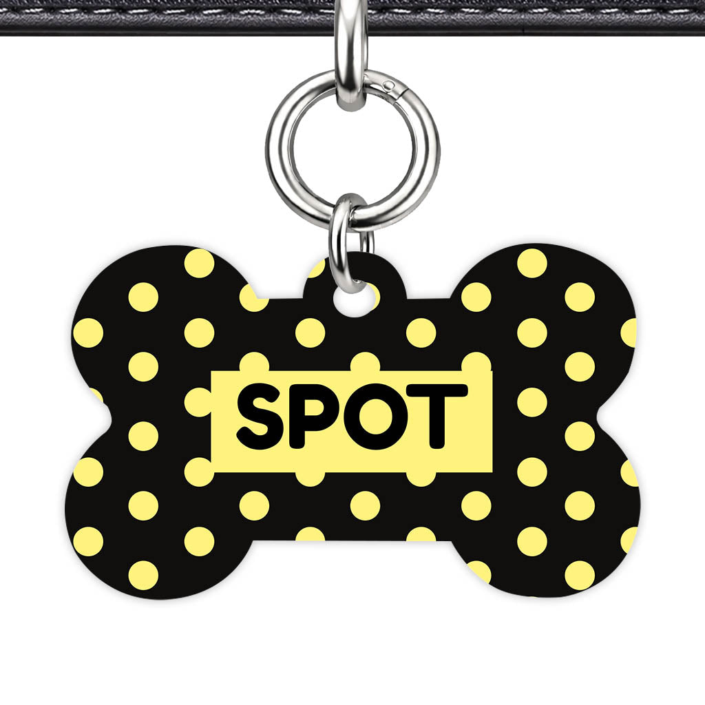 Yellow Black Polka Classic Pet ID Tag (Dog Tag & Cat Tag)
