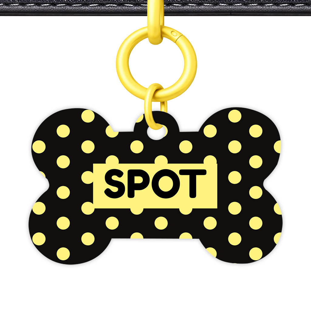 Yellow Black Polka Classic Pet ID Tag (Dog Tag & Cat Tag)