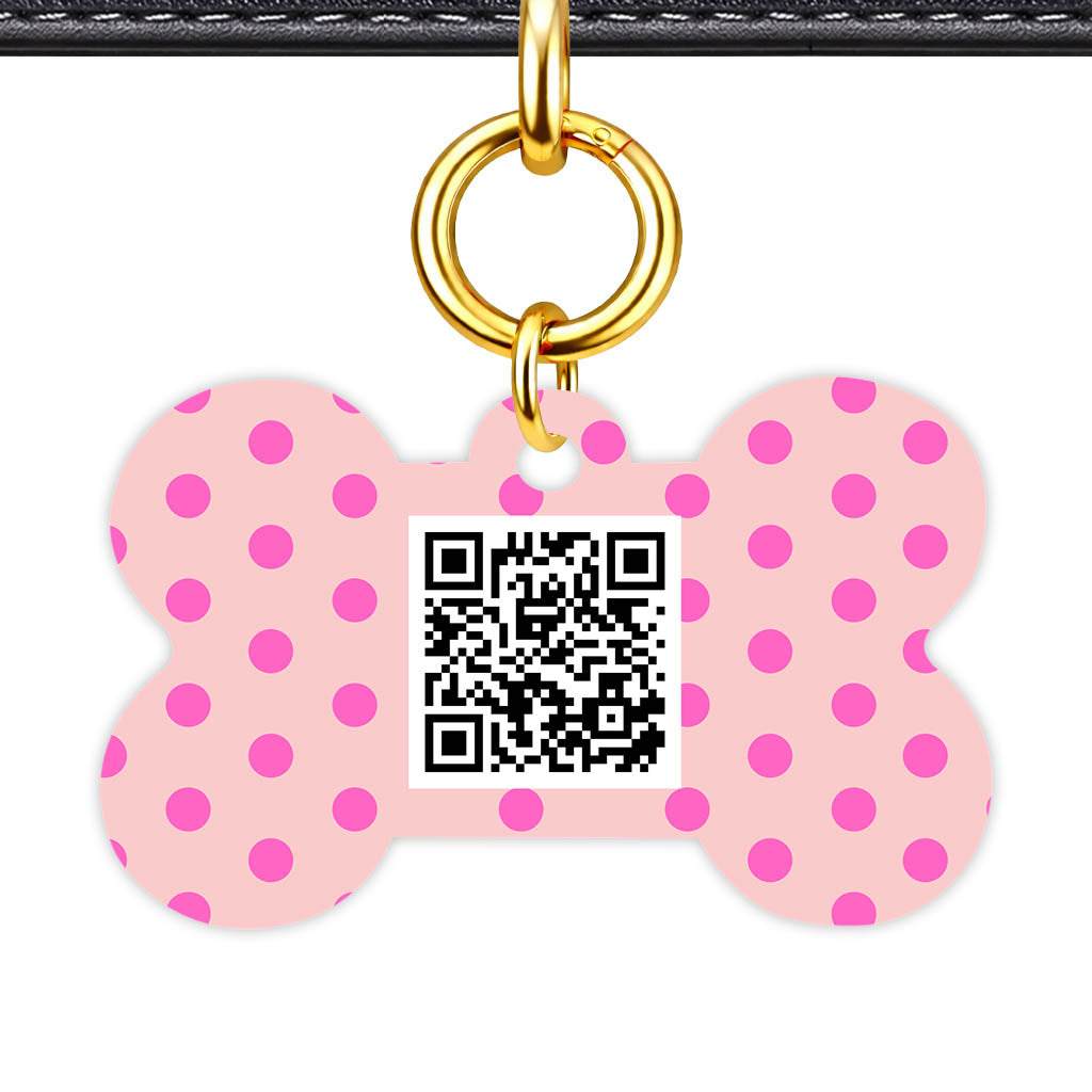 Pinks Polks QR Smart Pet Id Tag Tag (Dog Tag & Cat Tag)