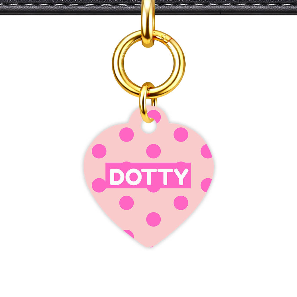 Patterns Dog Tag Gold QR Smart Vol 12 | 5 Designs | Heart Bone Circle | Pet ID Tag - Qr Smart Id Unique Pinks Polks Qr Smart Pet Id Dog Tag And Cat Tag Pattern 0104