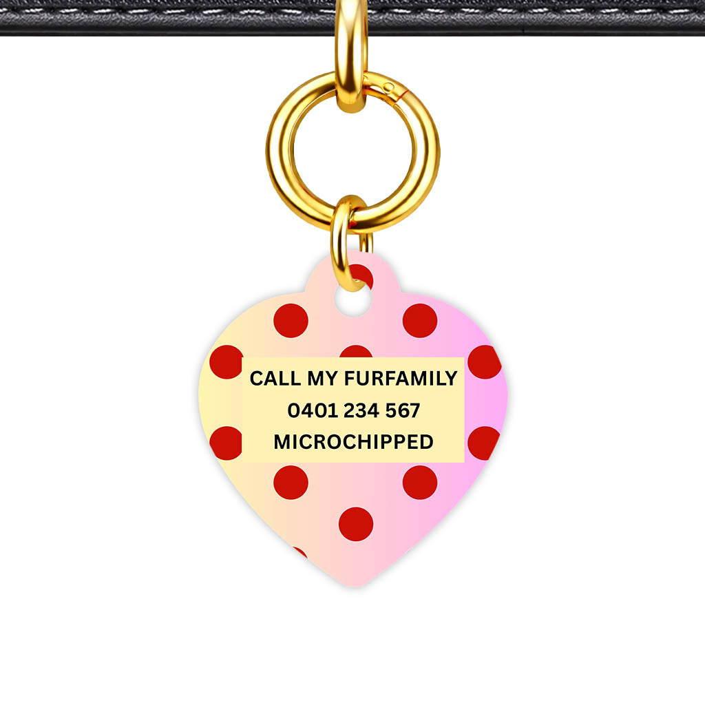 Yellow Pink Polka Classic Pet ID Tag (Dog Tag & Cat Tag)