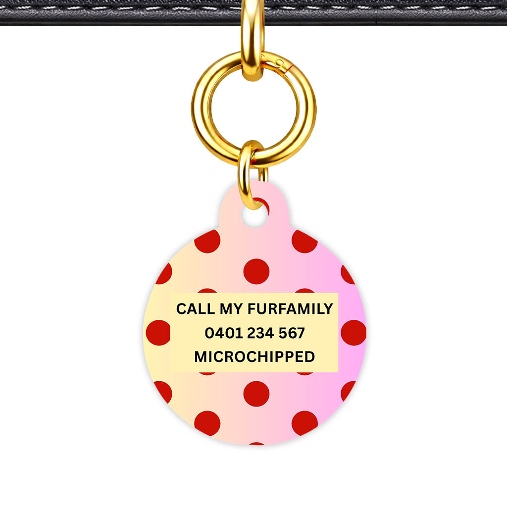 Yellow Pink Polka Classic Pet ID Tag (Dog Tag & Cat Tag)