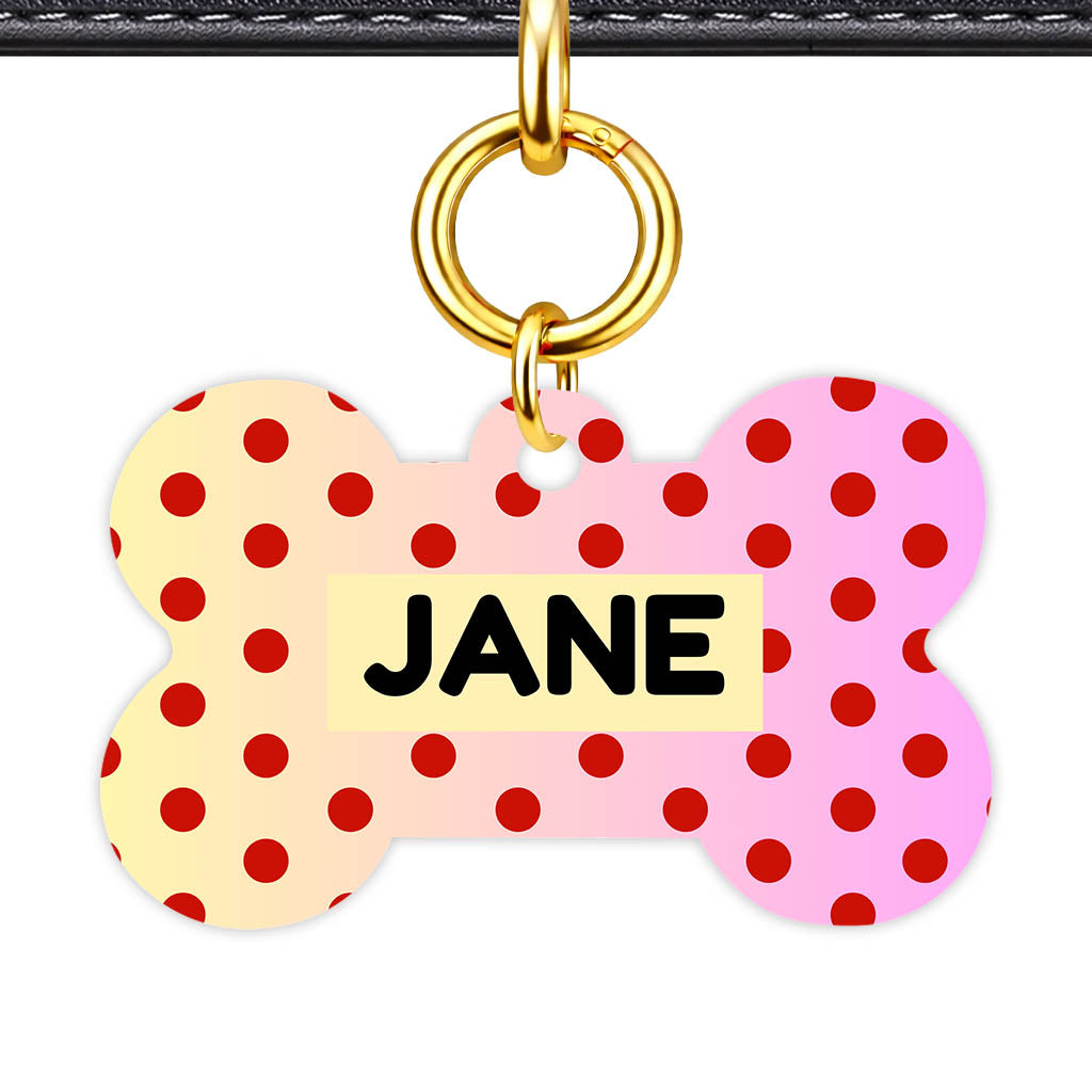 Yellow Pink Polka Classic Pet ID Tag (Dog Tag & Cat Tag)