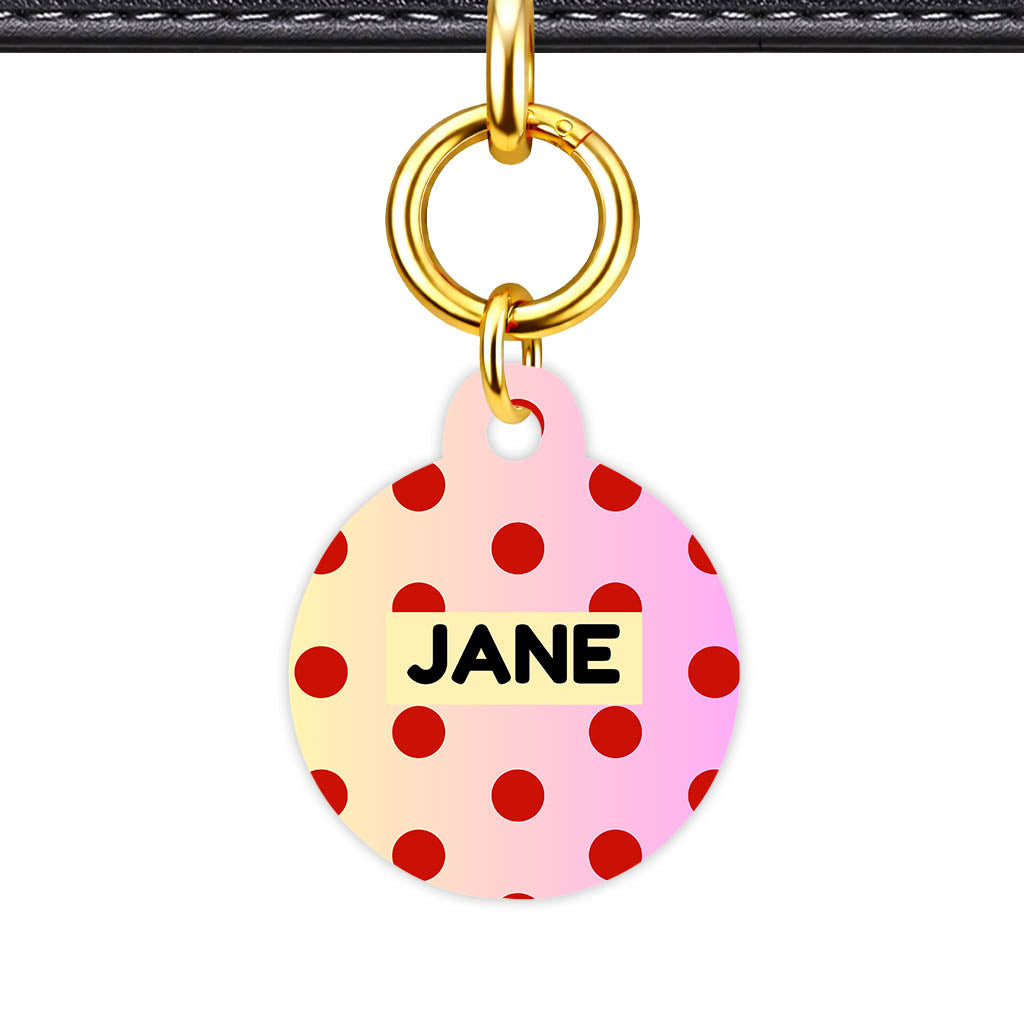 Yellow Pink Polka Classic Pet ID Tag (Dog Tag & Cat Tag)