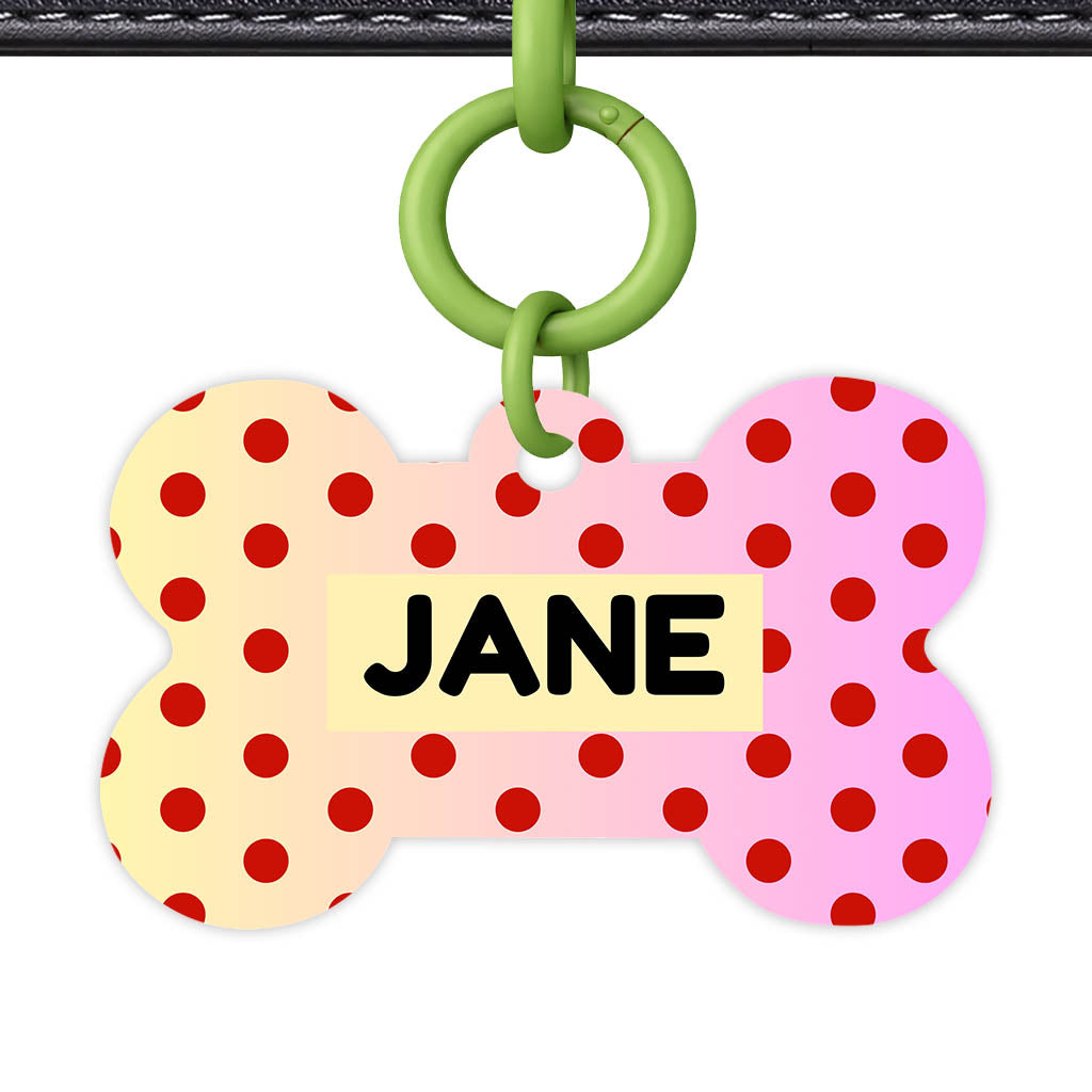 Yellow Pink Polka Classic Pet ID Tag (Dog Tag & Cat Tag)
