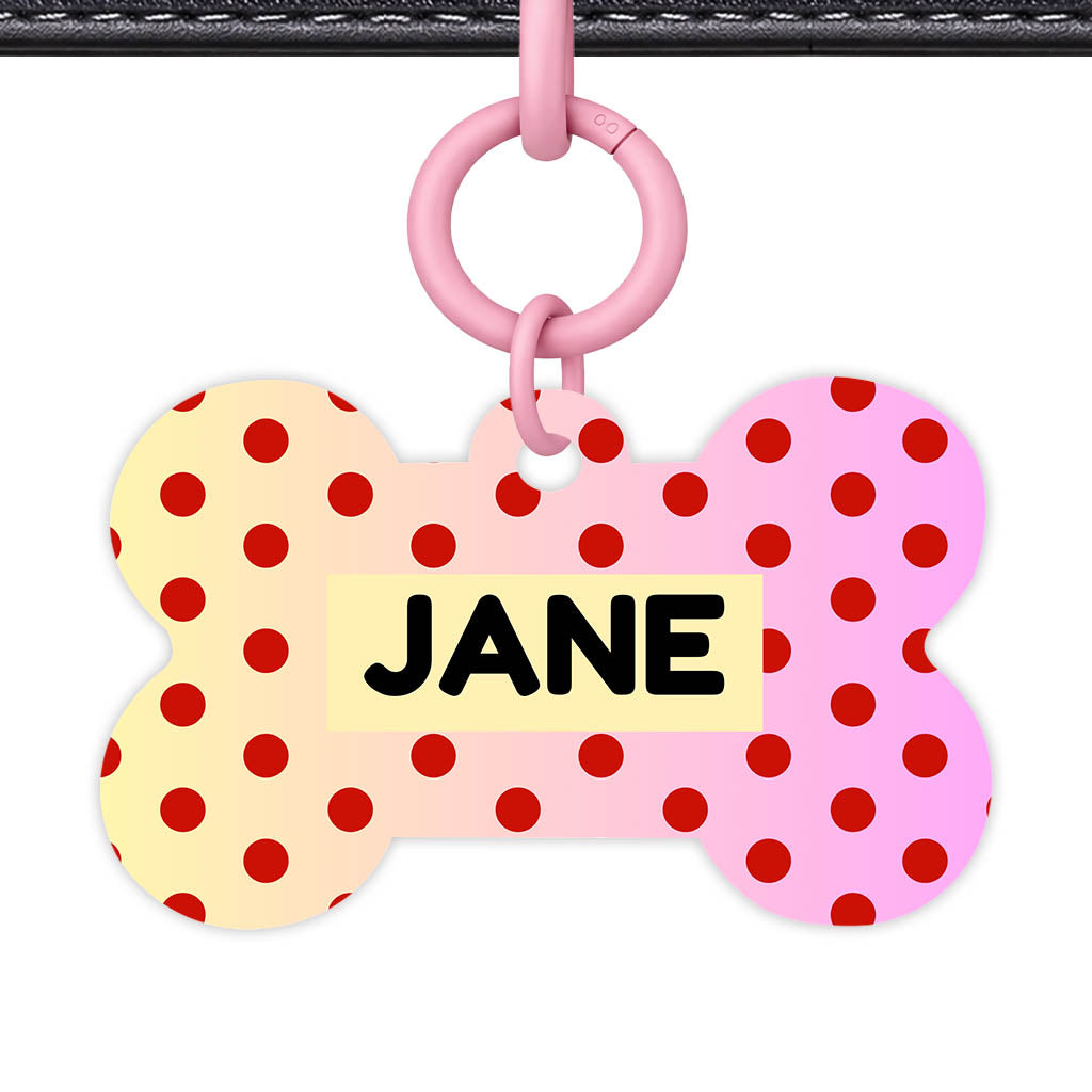 Yellow Pink Polka Classic Pet ID Tag (Dog Tag & Cat Tag)