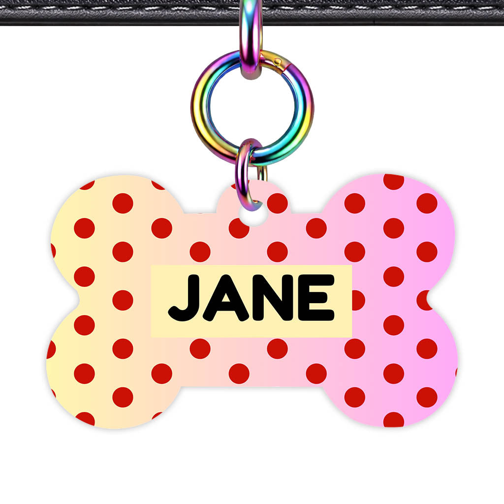 Yellow Pink Polka Classic Pet ID Tag (Dog Tag & Cat Tag)