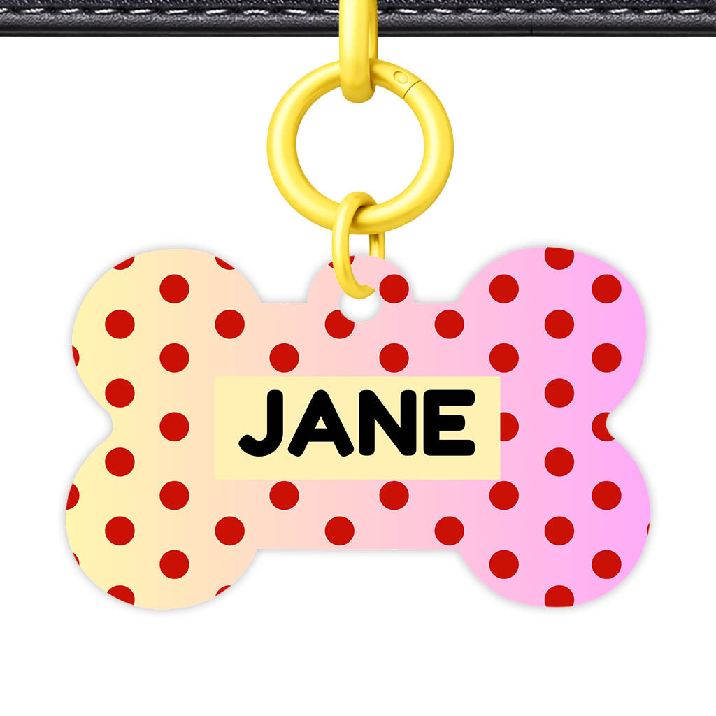Yellow Pink Polka Classic Pet ID Tag (Dog Tag & Cat Tag)