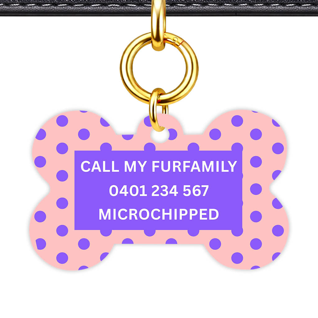Purple Pink Polka Classic Pet ID Tag (Dog Tag & Cat Tag)