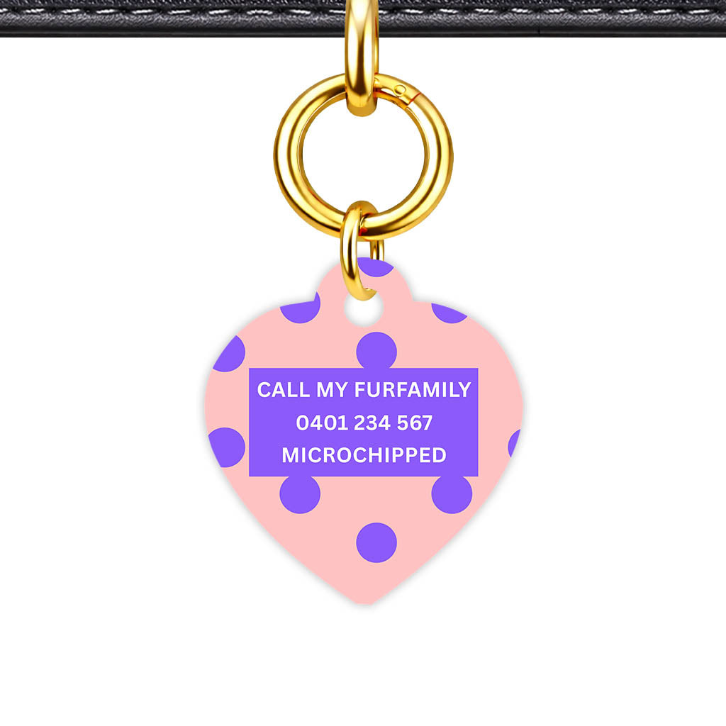 Purple Pink Polka Classic Pet ID Tag (Dog Tag & Cat Tag)