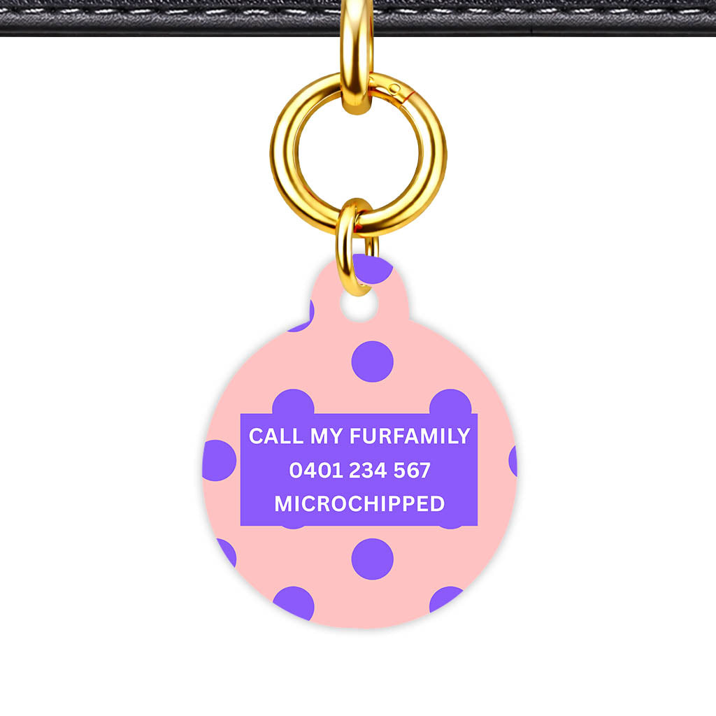 Purple Pink Polka Classic Pet ID Tag (Dog Tag & Cat Tag)