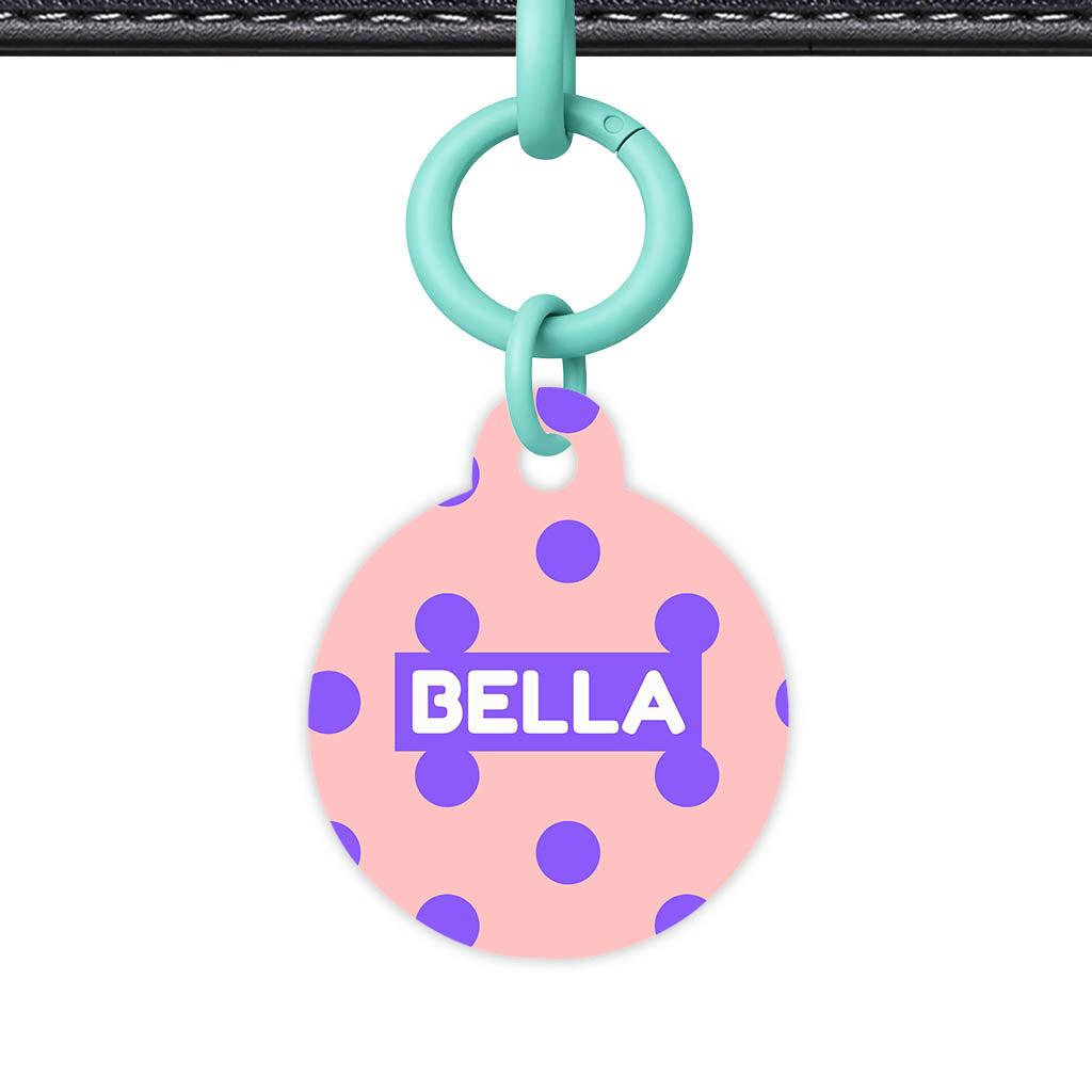 Purple Pink Polka Classic Pet ID Tag (Dog Tag & Cat Tag)