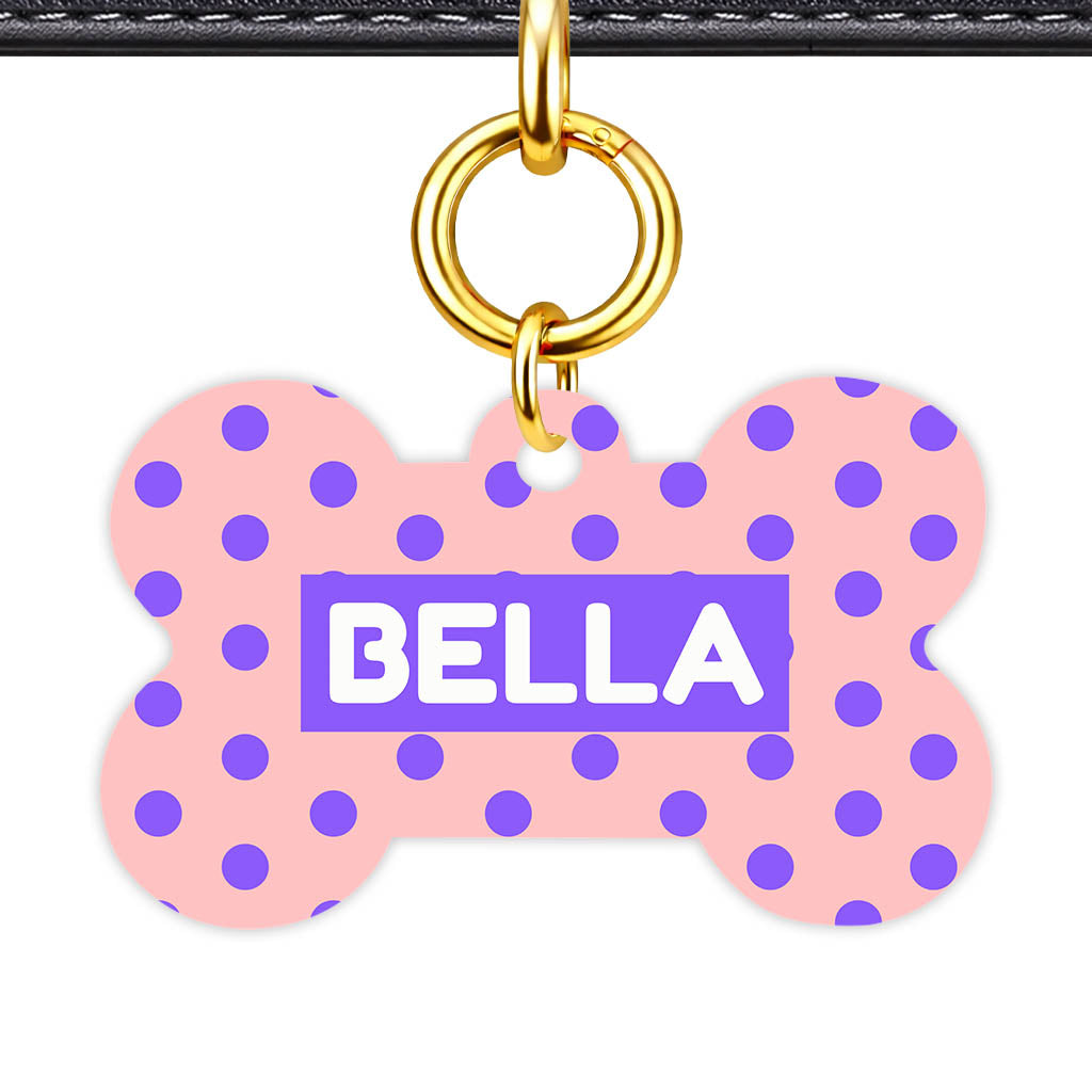 Purple Pink Polka Classic Pet ID Tag (Dog Tag & Cat Tag)