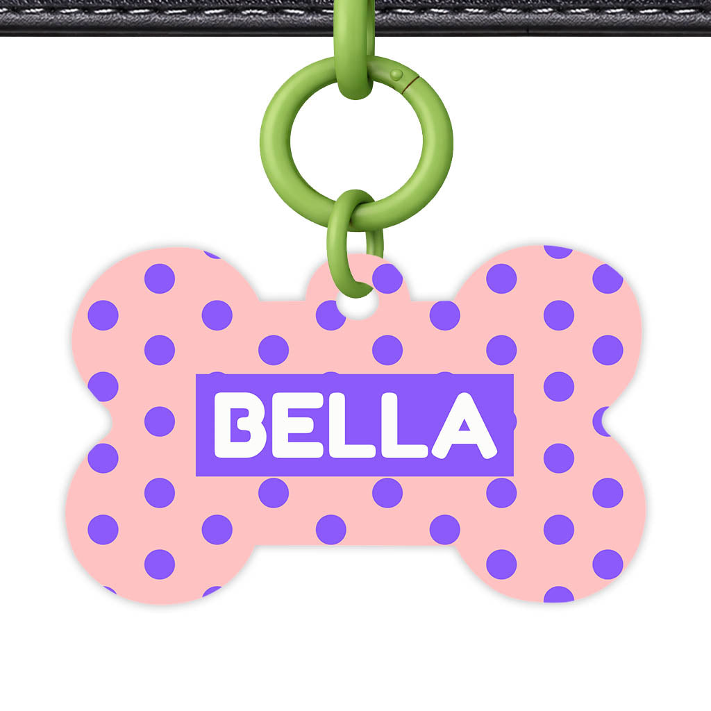 Purple Pink Polka Classic Pet ID Tag (Dog Tag & Cat Tag)
