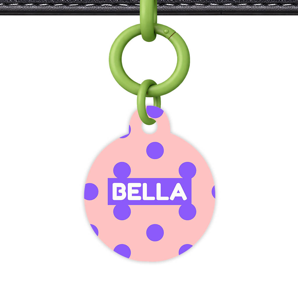 Purple Pink Polka Classic Pet ID Tag (Dog Tag & Cat Tag)