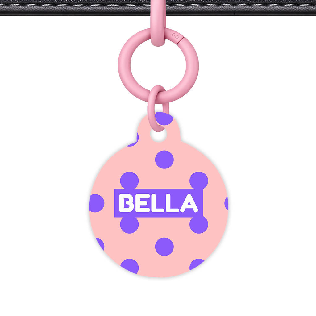 Purple Pink Polka Classic Pet ID Tag (Dog Tag & Cat Tag)