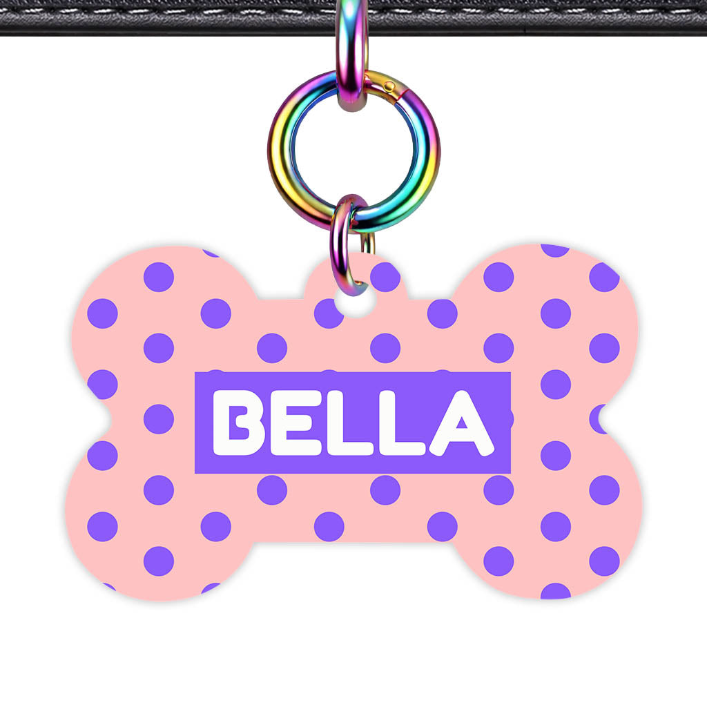 Purple Pink Polka Classic Pet ID Tag (Dog Tag & Cat Tag)