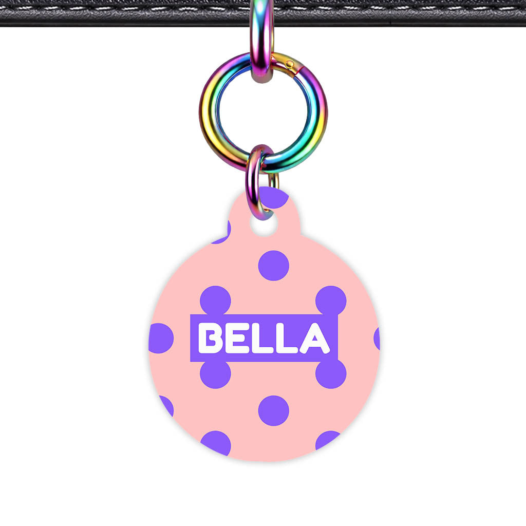 Purple Pink Polka Classic Pet ID Tag (Dog Tag & Cat Tag)