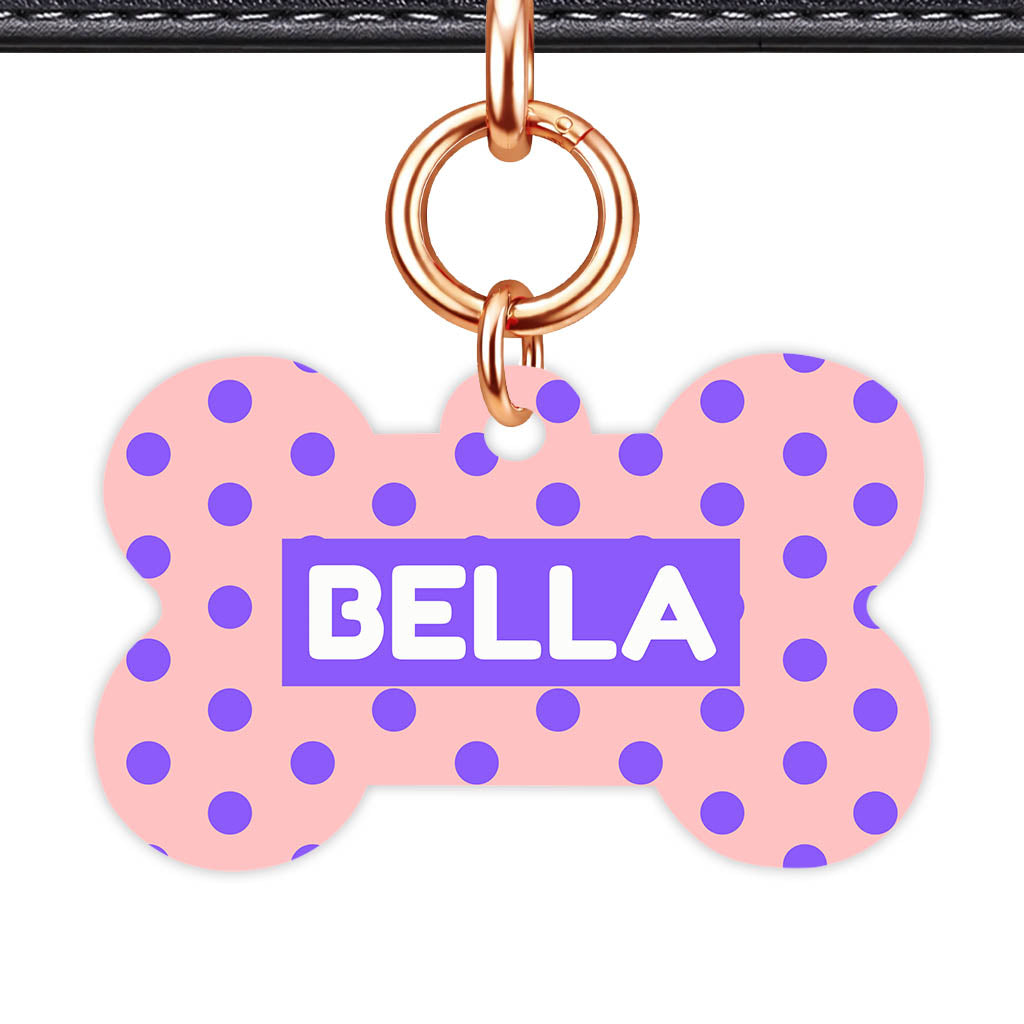 Purple Pink Polka Classic Pet ID Tag (Dog Tag & Cat Tag)