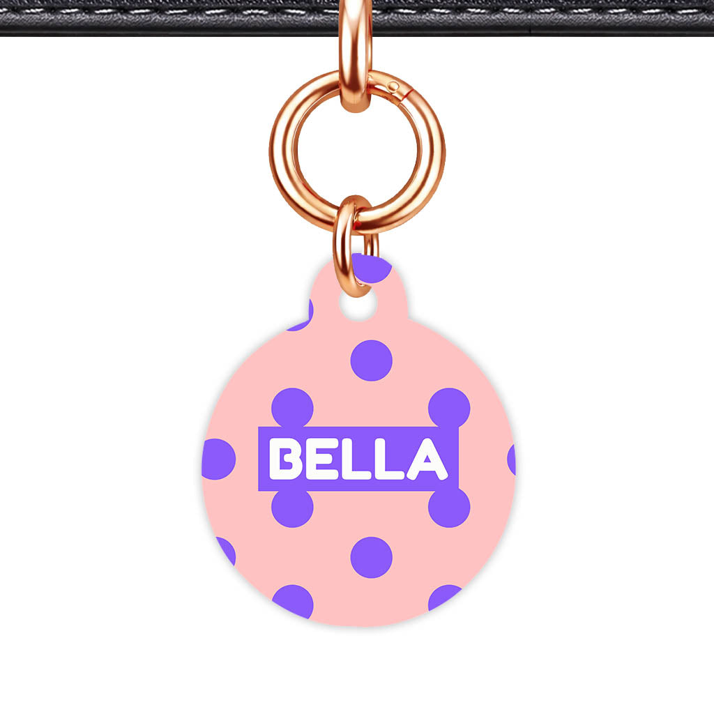Purple Pink Polka Classic Pet ID Tag (Dog Tag & Cat Tag)