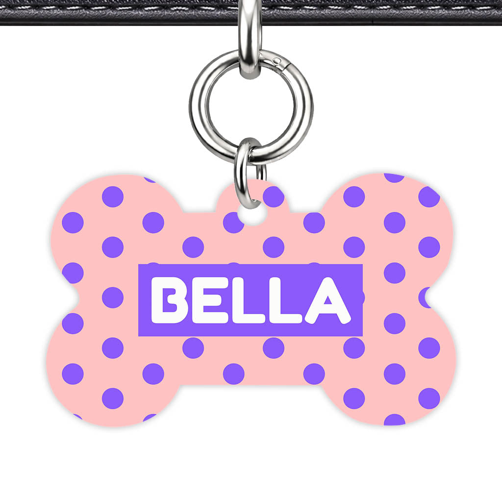 Purple Pink Polka Classic Pet ID Tag (Dog Tag & Cat Tag)