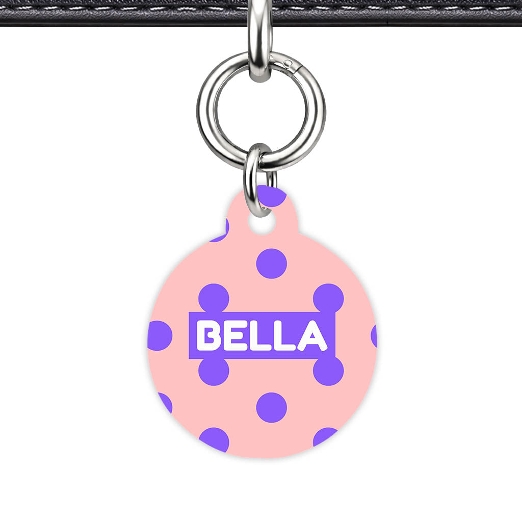 Purple Pink Polka Classic Pet ID Tag (Dog Tag & Cat Tag)