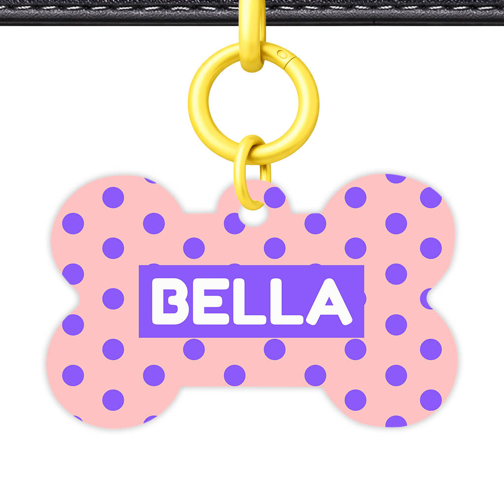 Purple Pink Polka Classic Pet ID Tag (Dog Tag & Cat Tag)