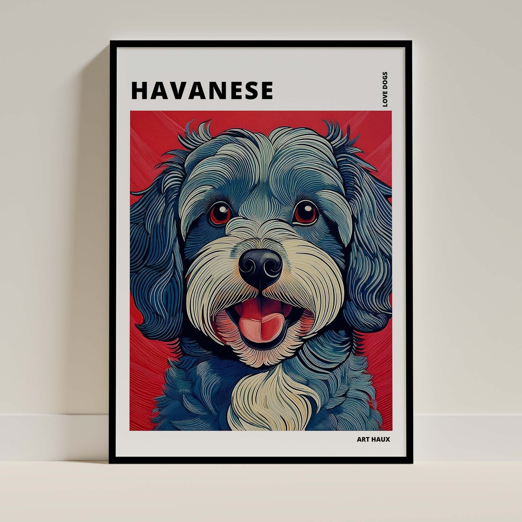 Havanese Hokusai Japanese Inspired Dog Series with Text image 0