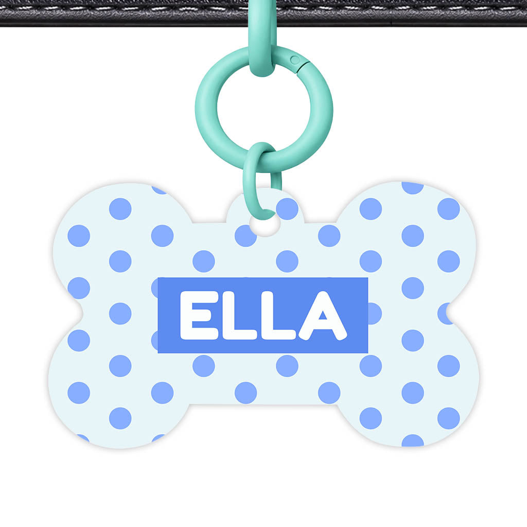 Blues Polka QR Smart Pet Id Tag Tag (Dog Tag & Cat Tag)