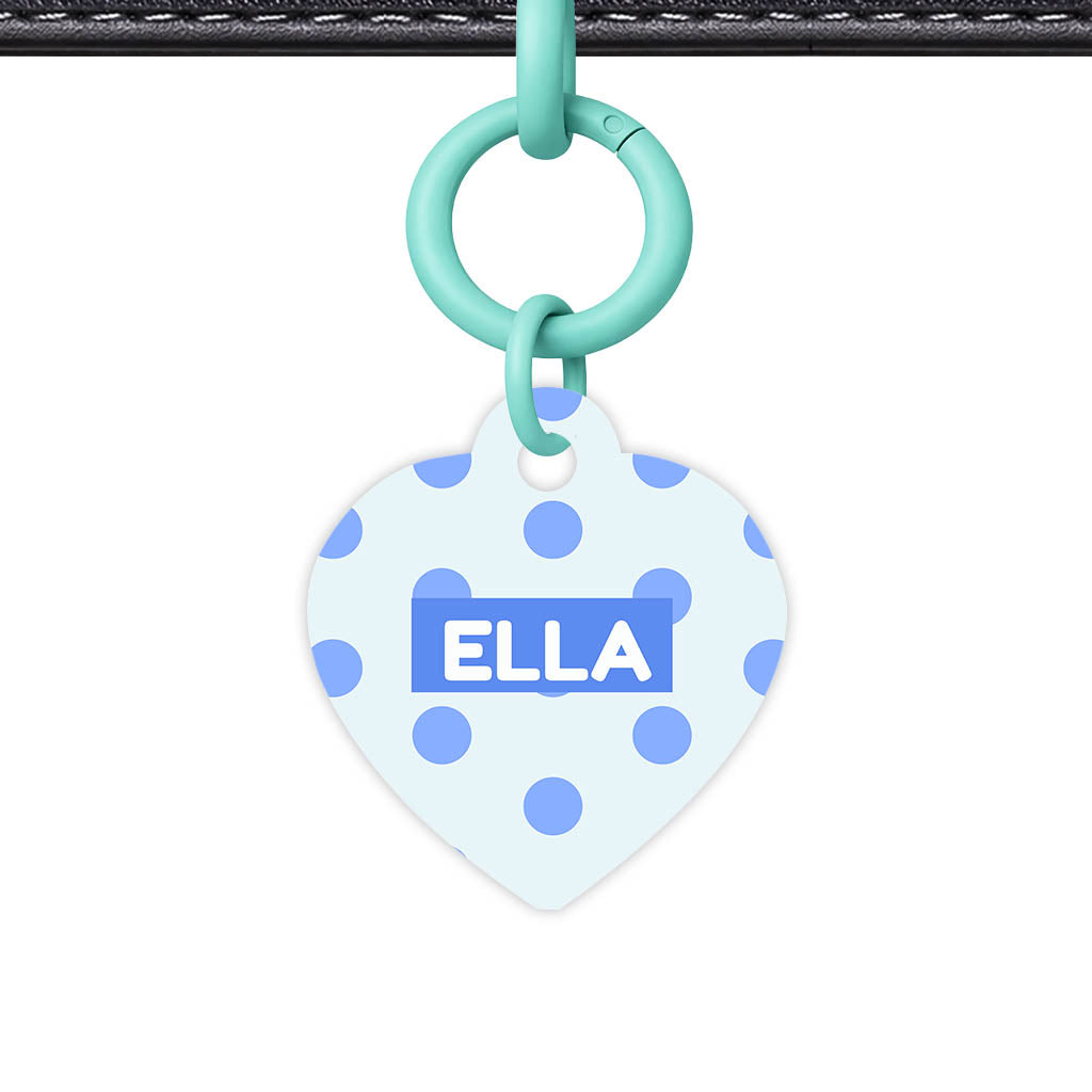 Blues Polka QR Smart Pet Id Tag Tag (Dog Tag & Cat Tag)