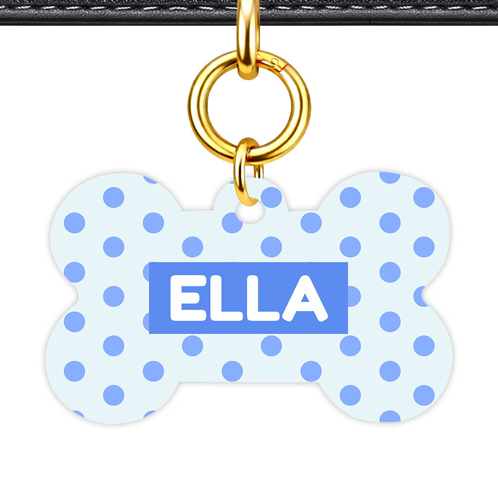 Blues Polka QR Smart Pet Id Tag Tag (Dog Tag & Cat Tag)