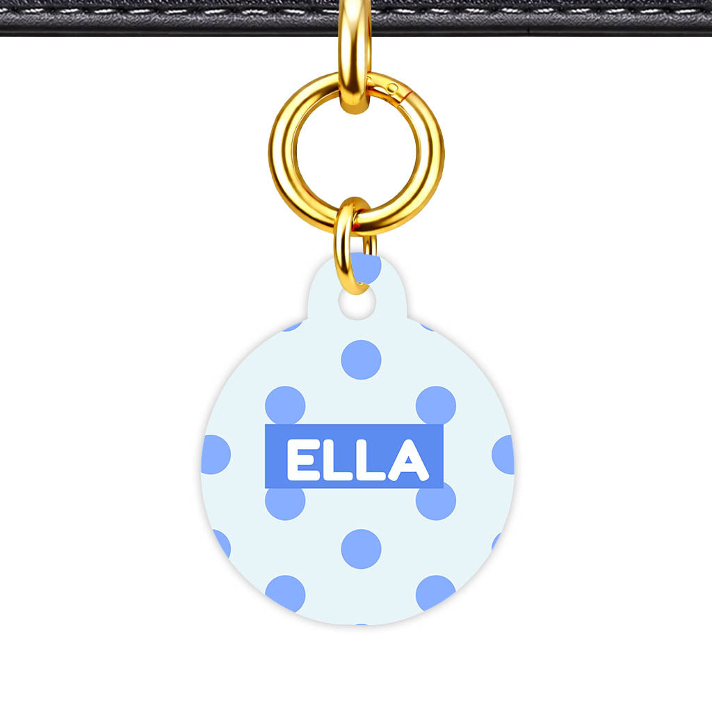 Blues Polka QR Smart Pet Id Tag Tag (Dog Tag & Cat Tag)