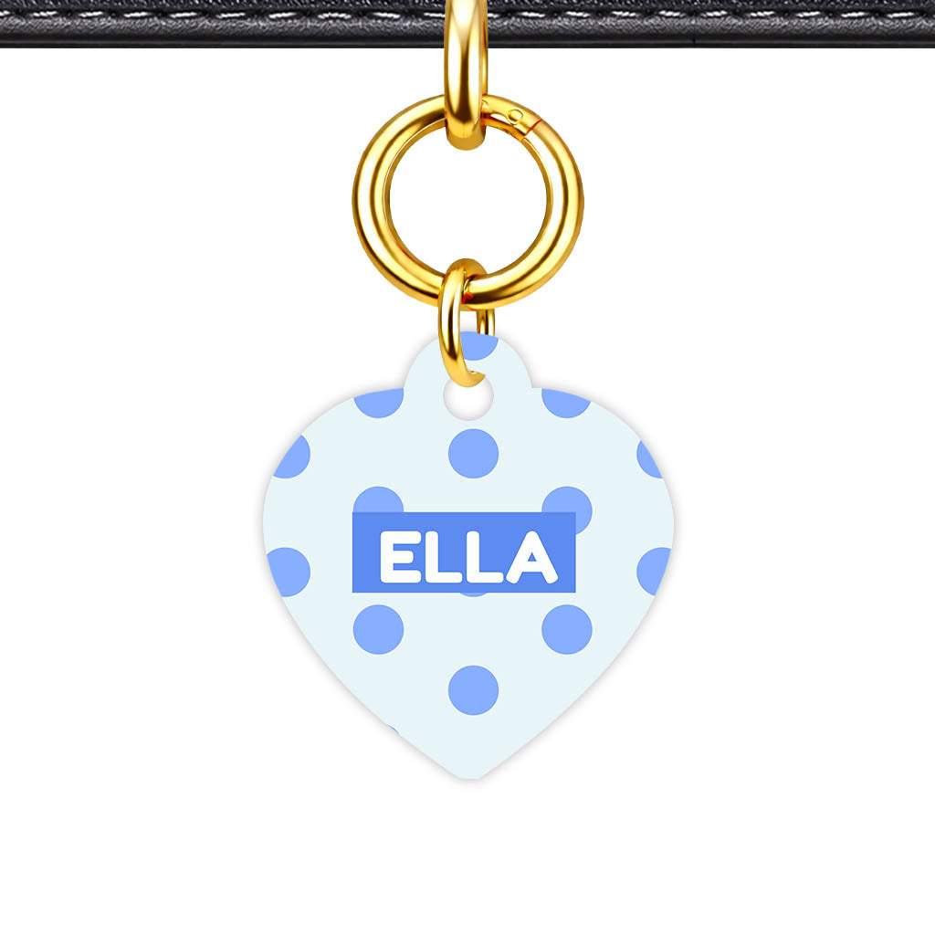 Patterns Dog Tag Gold QR Smart Vol 2 | 5 Designs | Heart Bone Circle | Pet ID Tag - Qr Smart Id Unique Blues Polka Qr Smart Pet Id Dog Tag And Cat Tag Pattern 0107