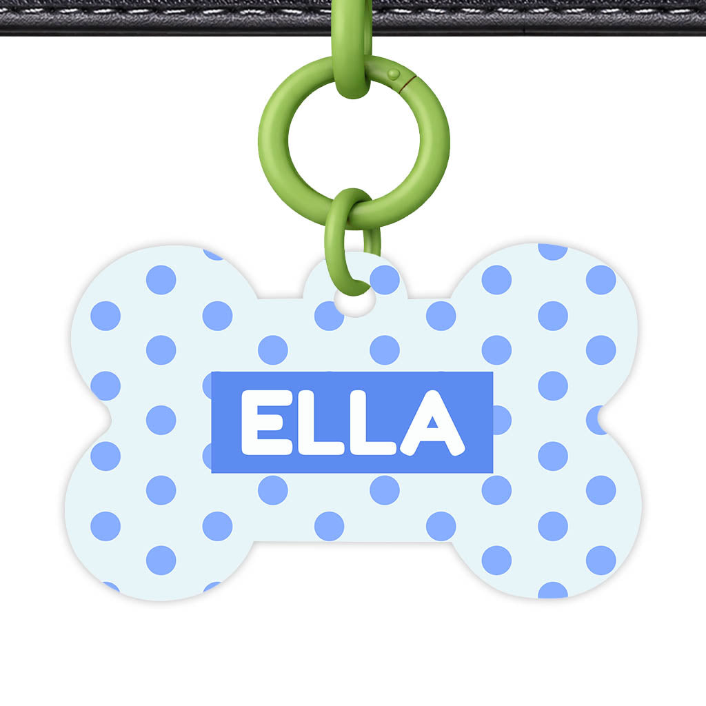 Blues Polka QR Smart Pet Id Tag Tag (Dog Tag & Cat Tag)