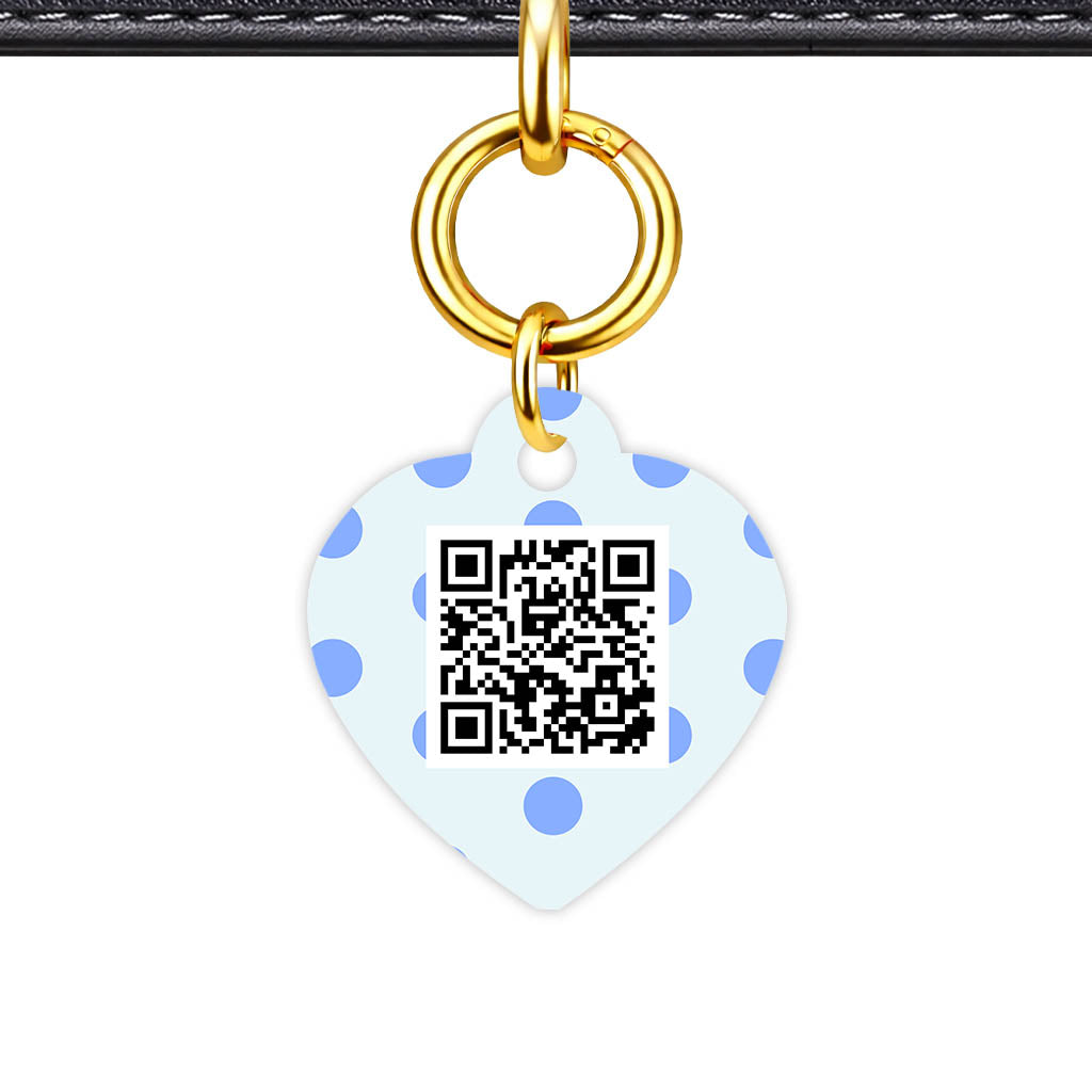 Blues Polka QR Smart Pet Id Tag Tag (Dog Tag & Cat Tag)